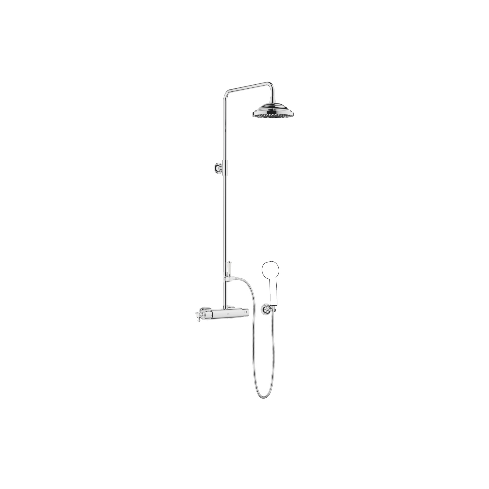 MADISON Shower Pipe mit Brause-Thermostat - Chrom - Set aus 2 Artikeln
