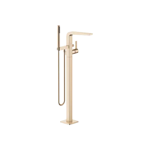 CL.1 Single-lever bath mixer with stand pipe for free-standing assembly with hand shower set - Brushed Champagne (22kt Gold) - 25 863 705-46 0050