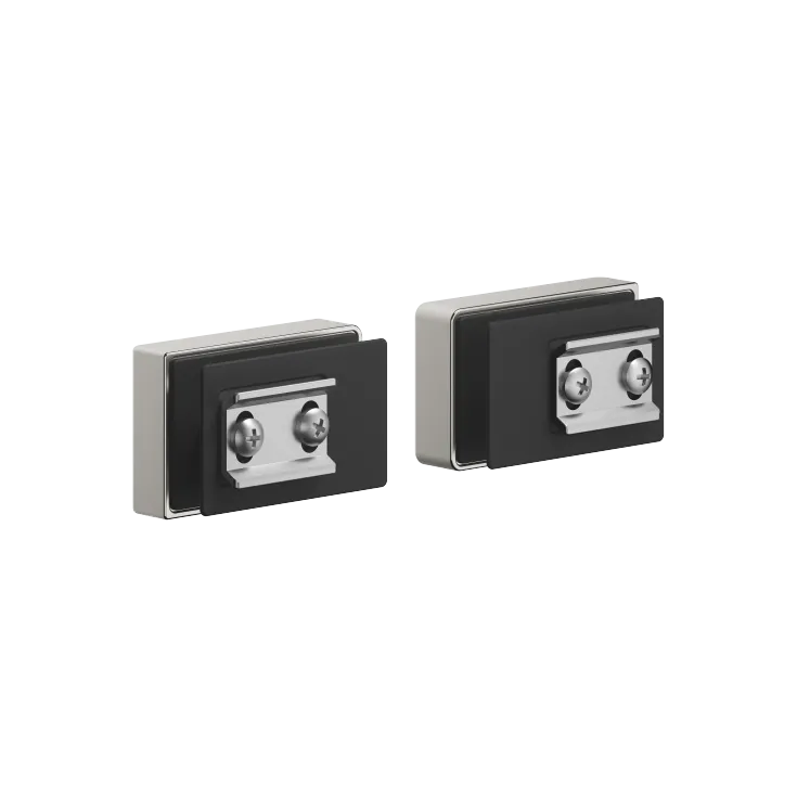 Attachment set for towel bar/tumbler mounting on one side with cover - Brushed Platinum - 11 001 976-06
