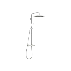 Showerpipe mit Brause-Thermostat ohne Handbrause FlowReduce 300 x 240 mm - Platin - 34 463 980-08