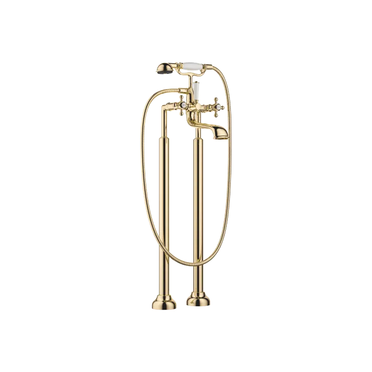 MADISON Two-hole bath mixer for free-standing assembly with hand shower set - Durabrass (23kt Gold) - 25 943 360-09 0050