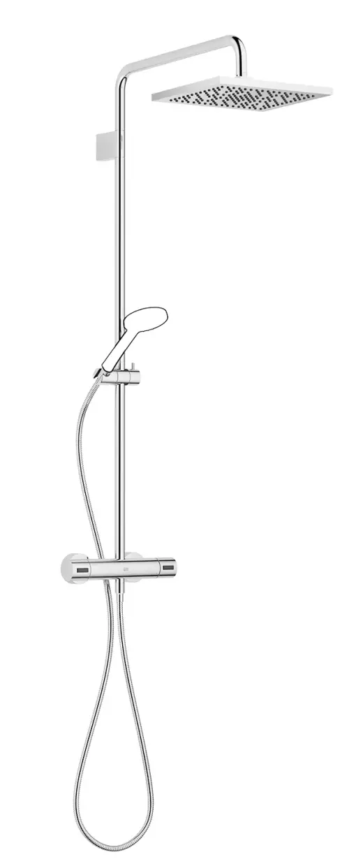 Showerpipe with shower thermostat without hand shower 300 x 240 mm - Brushed Dark Bronze (PVD) - 34 459 980-43 0010