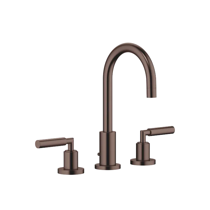 TARA Three-hole basin mixer with pop-up waste - Brushed Dark Bronze (PVD) - 20 710 882-43