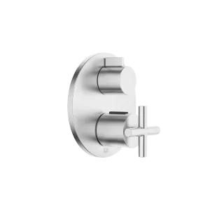 TARA Thermostat à encastrer avec réglage de débit et robinet d'arrêt intégré - Chrome brossé - 36 425 892-93