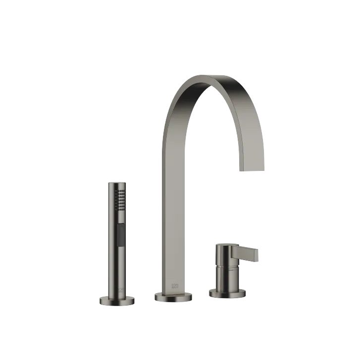MEM Two-hole mixer with individual flanges with side spray set - Brushed Dark Platinum - Set containing 2 articles