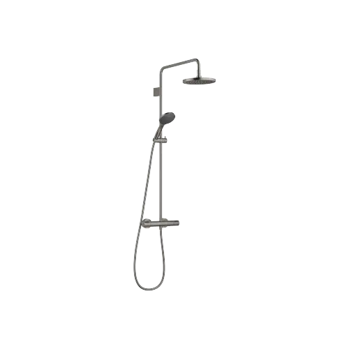 Showerpipe with shower thermostat with hand shower set FlowReduce 220 mm - Brushed Dark Platinum - 34 466 979-99 0070