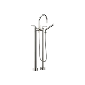 TARA Two-hole bath mixer for free-standing assembly with hand shower set - Brushed Platinum - 25 943 882-06
