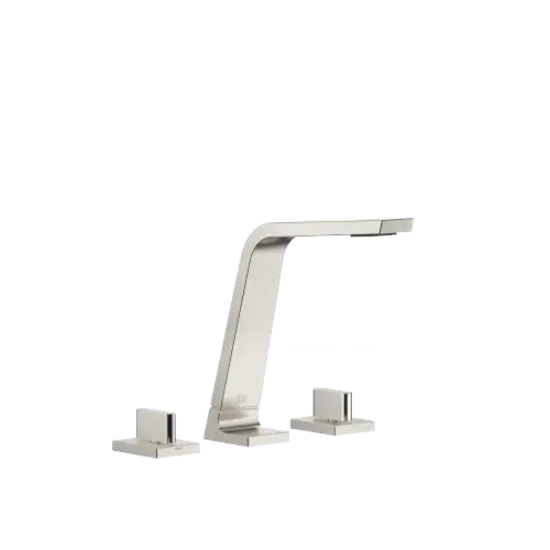 CL.1 Three-hole basin mixer without pop-up waste - Brushed Platinum - Set containing 3 articles