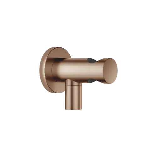 Wandanschlussbogen mit integriertem Brausehalter - Bronze gebürstet (PVD) - 28 490 660-42