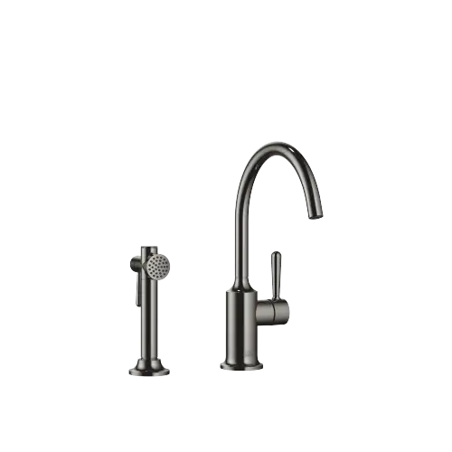 VAIA Single-lever mixer with rinsing spray set - Dark Chrome - Set containing 2 articles
