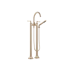 VAIA Two-hole bath mixer for free-standing assembly with hand shower set - Brushed Champagne (22kt Gold) - 25 943 819-46