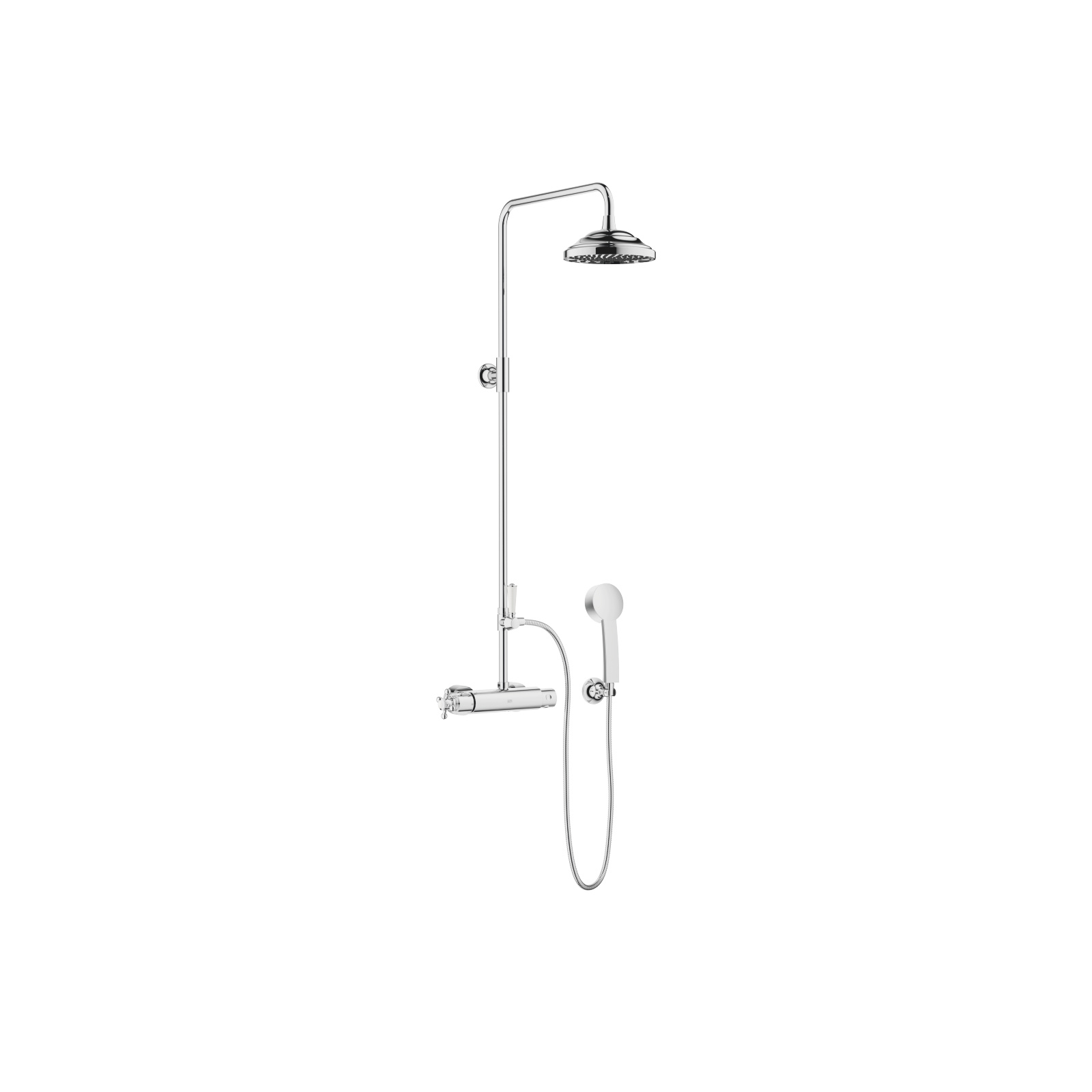 Duschbrause Mit Einzelfunktion, 8 Zoll (20 Cm) Rund, Chrom – Regendusche Set Mit Arm Und Ventil