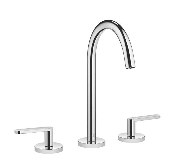 META Three-hole lavatory mixer with drain - Brushed Dark Bronze (PVD) - 20 713 661-43 0010