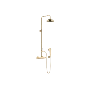 MADISON Showerpipe con termostato de ducha - Latón (Oro 23k) - Set que contiene 3 artículos