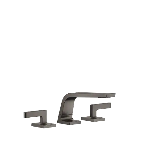 CL.1 Three-hole basin mixer without pop-up waste - Brushed Dark Platinum - Set containing 3 articles