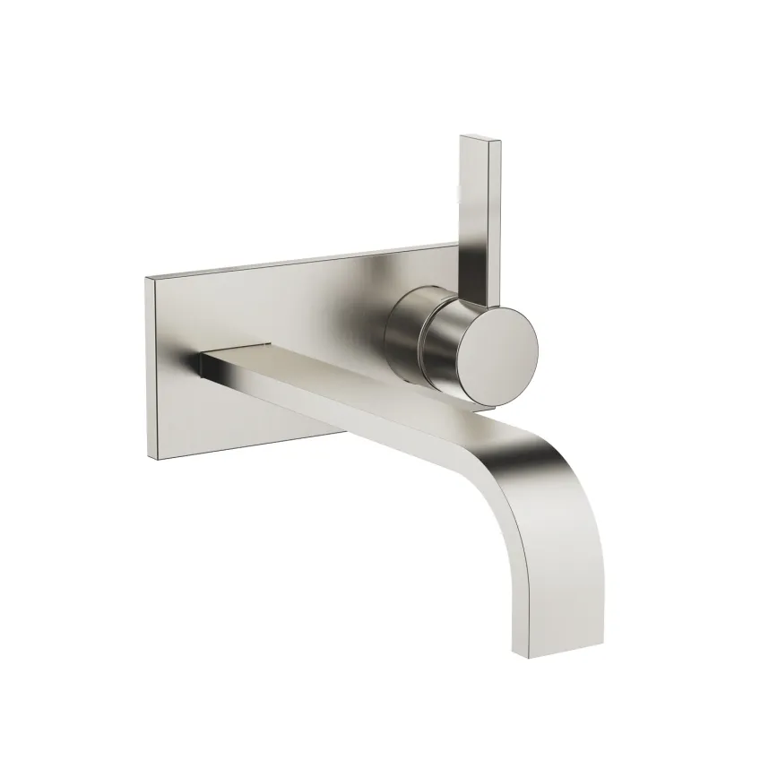MEM Brushed Platinum Washstand faucets Wallmounted singlelever basin mixer with cover plate
