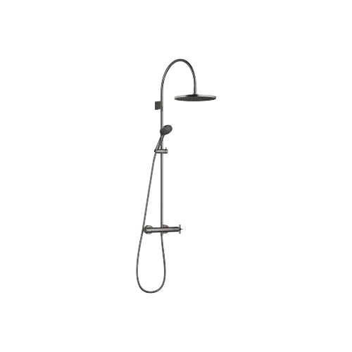 VAIA Showerpipe Application with shower thermostat 300 mm - Dark Chrome - Set containing 2 articles
