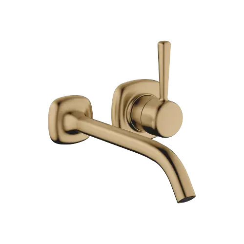 COYA Wall-mounted single-lever basin mixer without pop-up waste - Brushed Dark Brass (PVD) - 36 861 404-39