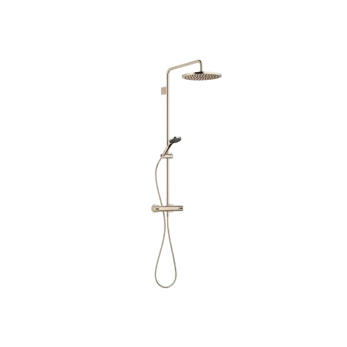 Showerpipe with shower thermostat - Light Gold (PVD) - Set containing 2 articles