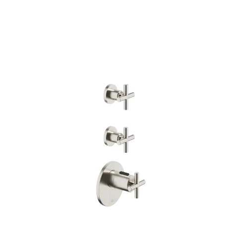 TARA xTOOL Thermostat module with 2 valves - Brushed Platinum - Set containing 3 articles