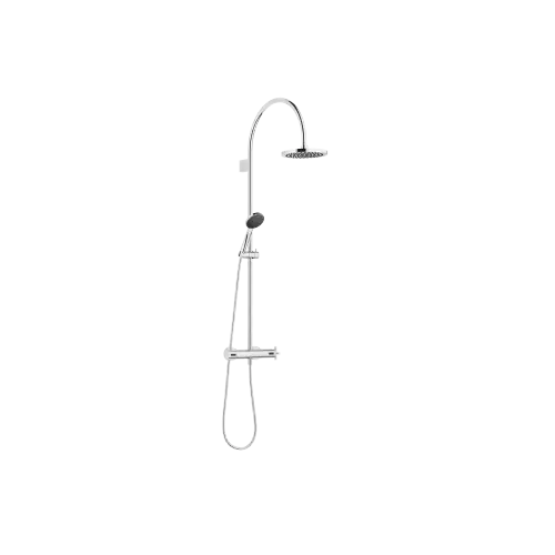 TARA Colonne de douche avec thermostat de douche 220 mm - Chrome - Set contenant 2 articles