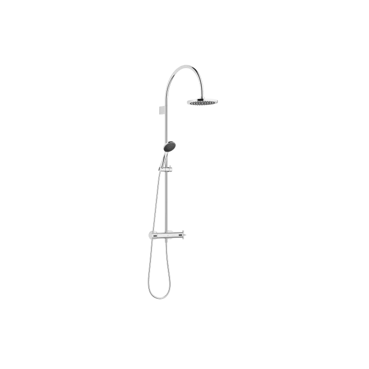 TARA Shower pipe with shower thermostat 220 mm - Chrome - Set containing 2 articles