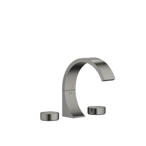 CYO Three-hole basin mixer with pop-up waste - Brushed Dark Platinum - Set containing 2 articles