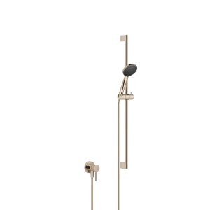 Concealed single-lever mixer with integrated shower connection with shower set - Champagne (22kt Gold) - Set containing 2 articles