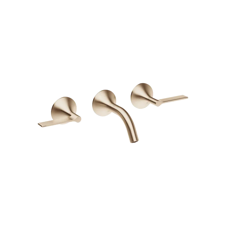 VAIA Robinetterie murale pour lavabo sans garniture d’écoulement - Champagne brossé (Or 22cts) - 36 702 819-46 0010