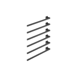 Towel warmer , 6-fold , projection left , without control element - Matte Black - 83 306 980-33