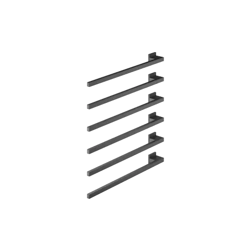 Towel warmer , 6-fold , projection left , without control element - Matte Black - 83 306 980-33