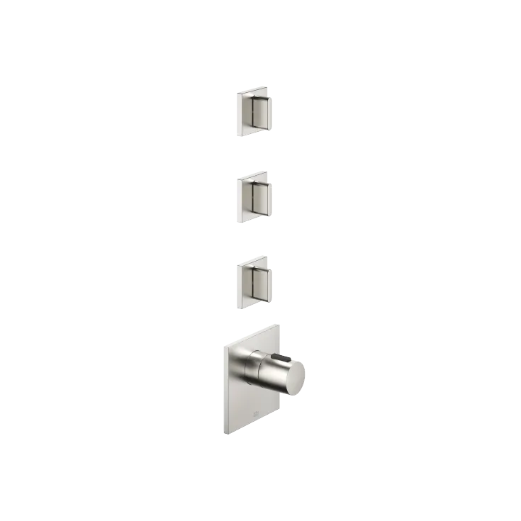 CL.1 xTOOL Thermostatmodul mit 3 Ventilen - Platin gebürstet - Set aus 4 Artikeln