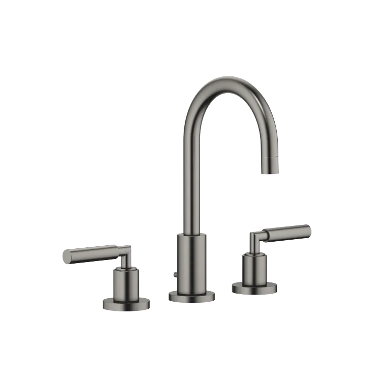 TARA Three-hole basin mixer with pop-up waste - Brushed Dark Platinum - 20 710 882-99