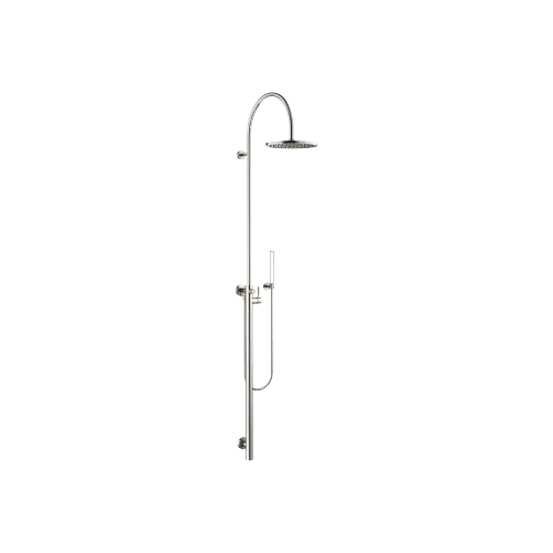 Shower system with single-lever shower mixer without hand shower FlowReduce - Brushed Platinum - 26 025 661-06