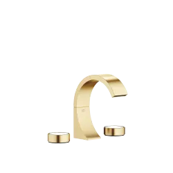 CYO Waschtisch-Dreilochbatterie mit Ablaufgarnitur ohne Designelement - Messing gebürstet (23kt Gold) - 20 710 811-28