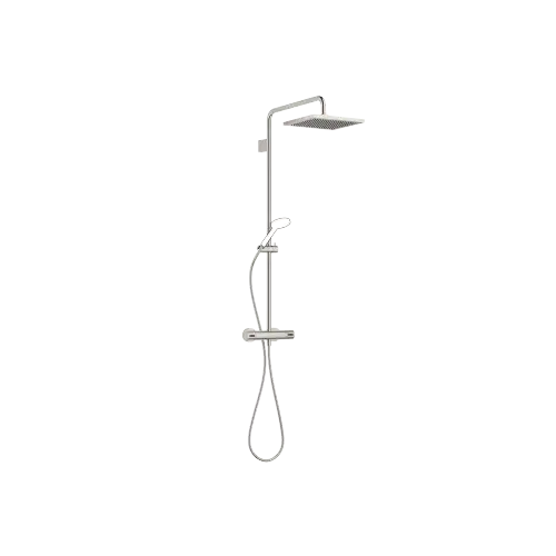 Showerpipe with shower thermostat without hand shower FlowReduce - Platinum - 34 458 980-08