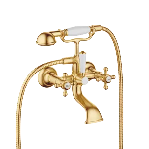 MADISON Bath mixer for wall mounting with hand shower set - Brushed Durabrass (23kt Gold) - 25 023 360-28 0010