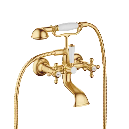 MADISON Tub mixer for wall-mounted installation with hand shower set - Brushed Durabrass (23kt Gold) - 25 023 360-28 0010
