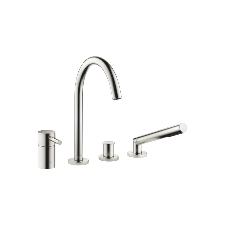 META Bath shower set for bath rim or tile edge installation - Brushed Platinum - 27 632 661-06