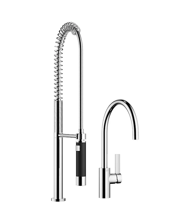 TARA ULTRA Einhebelmischer mit Profibrausegarnitur - Dark Brass gebürstet - Set aus 2 Artikeln