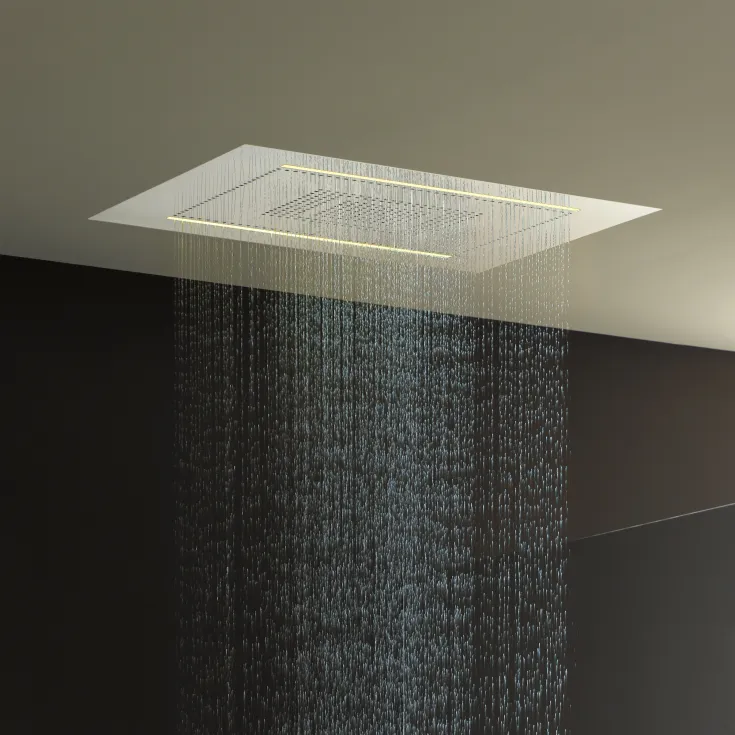 RAIN SKY M Rain panel for recessed ceiling installation - Brushed Stainless Steel - 41 100 979-86