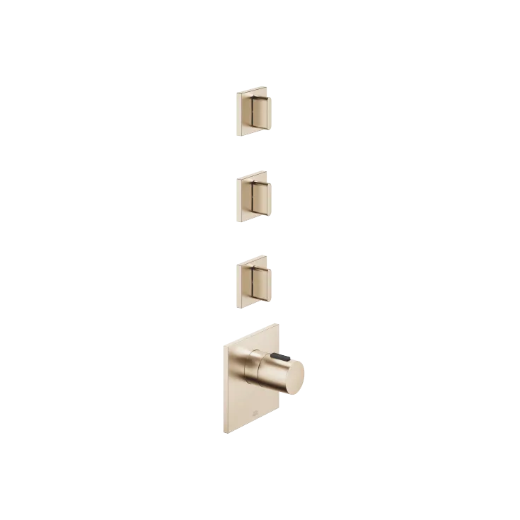 CL.1 xTOOL Thermostatmodul mit 3 Ventilen - Champagne gebürstet (22kt Gold) - Set aus 4 Artikeln