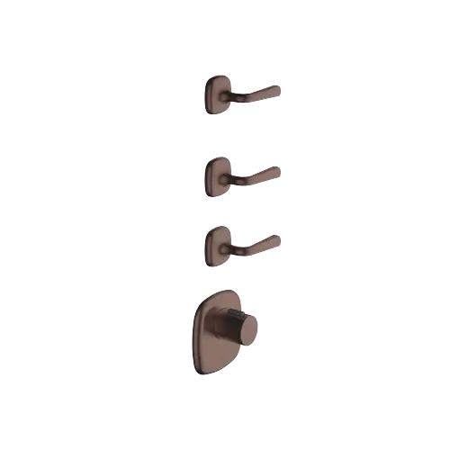 COYA xTOOL Thermostatmodul mit 3 Ventilen - Dark Bronze gebürstet (PVD) - Set aus 4 Artikeln