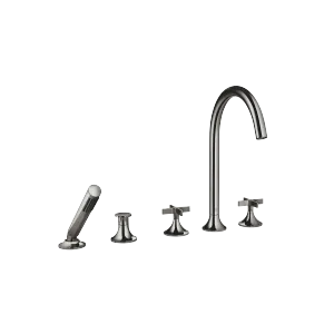 VAIA Five-hole bath mixer for deck mounting with diverter - Dark Chrome - 27 522 809-19
