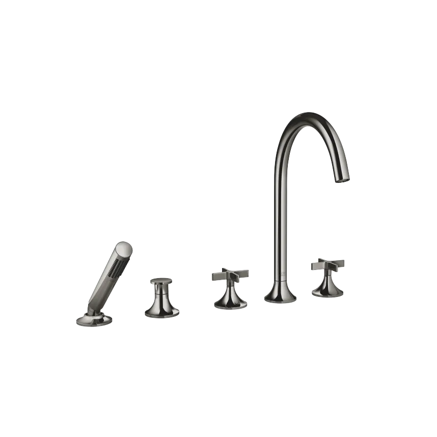 VAIA Dark Chrome Tub faucets Five hole tub set for deckmounted tub