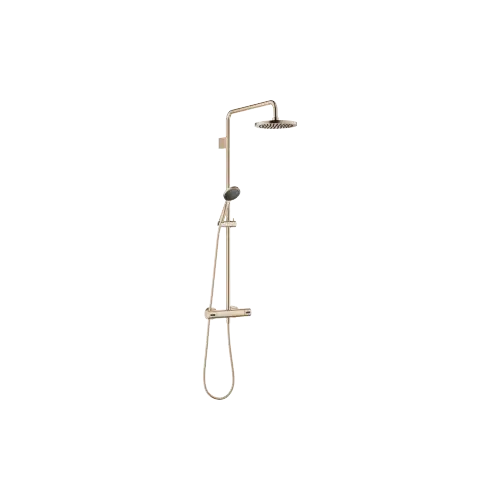 Showerpipe Application with shower thermostat 220 mm - Brushed Light Gold (PVD) - Set containing 2 articles