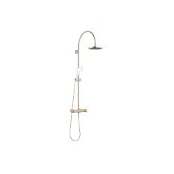 TARA Showerpipe with shower thermostat without hand shower FlowReduce 220 mm - Brushed Champagne (22kt Gold) - 34 458 892-46