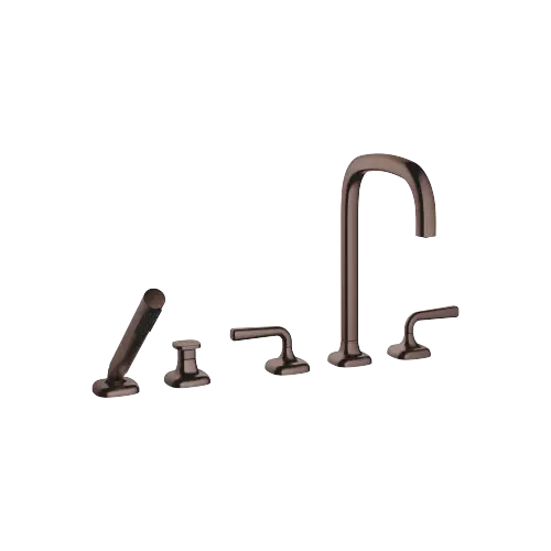 COYA Gruppo vasca cinque fori per montaggio bordo vasca con deviatore - Dark Bronze spazzolato (PVD) - 27 522 414-43