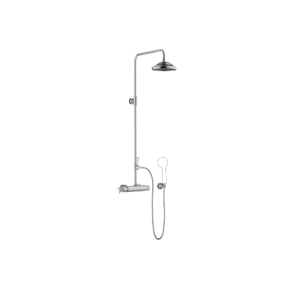 MADISON Showerpipe with shower thermostat - Brushed Platinum - Set containing 2 articles