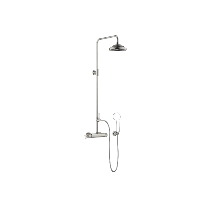 MADISON Showerpipe with shower thermostat - Brushed Platinum - Set containing 2 articles